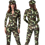 Women one-piece camouflage clothes Two Piece Set