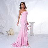 Women sleeveless off shoulder sexy lace Formal Party evening dress