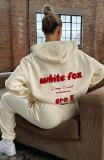 Women print long sleeve Hoodies and Pant Two Piece Set