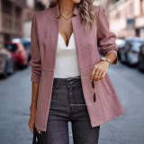 Women Season Casual Solid Blazer Jacket