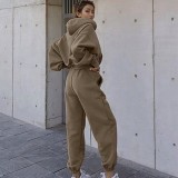 Autumn and winter Women Casual Hoodies and Pants Sports Two Piece Set