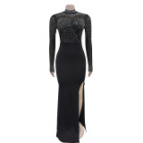 Women Beaded slit Maxi dress