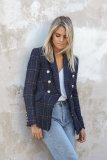 Women Autumn and Winter Turndown Collar Double-Breasted Blazer