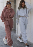 Autumn and winter Women Casual Hoodies and Pants Sports Two Piece Set