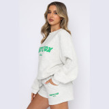 Women street Letter English print Hoodies and Pant Two Piece Set