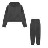 Autumn and winter Women Casual Hoodies and Pants Sports Two Piece Set