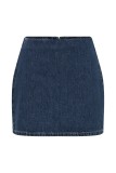 Women's Denim Short-sleeved button tight slim top high waist skirt two piece set