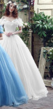 luxury wedding gown summer off shoulder A-line formal party evening dress