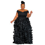 Women's Africa Plus Size high waist Formal Party evening dress