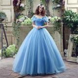 luxury wedding gown summer off shoulder A-line formal party evening dress