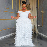 Women's Africa Plus Size high waist Formal Party evening dress