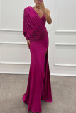 sexy fashion V-neck single sleeve elegant formal party evening dress