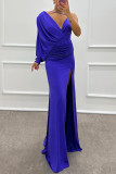 sexy fashion V-neck single sleeve elegant formal party evening dress