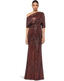 spring and autumn sequin fashion Slash Shoulder evening dress