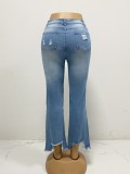 Women Street Tassel Ripped Denim