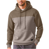 Fall/Winter Men's Waffle Colorblock Hoodies