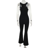 Women Summer Street Casual Letter Beaded Jumpsuit