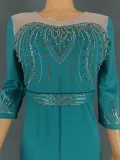 African Women Half-Sleeve Beaded Beaded Party Dress