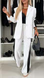 Autumn winter women's long-sleeved Turndown Collar Casual blazer pants two piece set