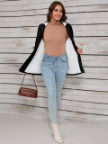 Women's Autumn winter furry lining hooded zipper jacket