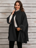 Autumn winter furry collar cape cloak jacket Casual loose shawl women's clothing