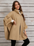 Autumn winter furry collar cape cloak jacket Casual loose shawl women's clothing