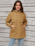 Women's Autumn winter furry lining hooded zipper jacket