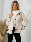 Women's Turndown Collar button lamb fleece jacket short coat