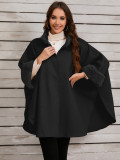 Autumn winter furry collar cape cloak jacket Casual loose shawl women's clothing