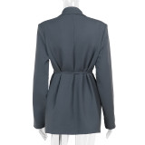 Autumn fashion Career slim flower belt women blazer