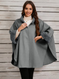 Autumn winter furry collar cape cloak jacket Casual loose shawl women's clothing