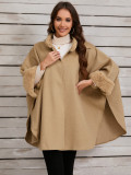 Autumn winter furry collar cape cloak jacket Casual loose shawl women's clothing