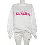 Autumn and Winter Women Printed Basic Top and Shorts Casual Sports Two-piece Set