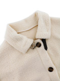 Women's Turndown Collar button lamb fleece jacket short coat