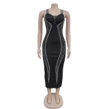 Women Suspender Beaded Dress