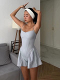 Women Casual Suspender Bodysuit Fitness Yoga Romper