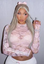Summer Lace Rose See-Through Sexy T-Shirts