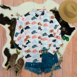 Single-Breasted Printed Women's Shirt Tops