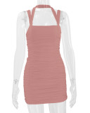 Women Sexy Backless Halter Neck Bodycon Dress