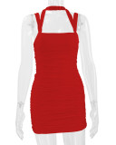 Women Sexy Backless Halter Neck Bodycon Dress