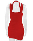 Women Sexy Backless Halter Neck Bodycon Dress