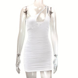 Women Summer Bodycon Sexy Suspender Slash Shoulder Dress