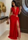 Women Sleeveless V Neck Slit Dress