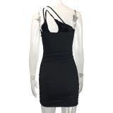 Women Summer Bodycon Sexy Suspender Slash Shoulder Dress