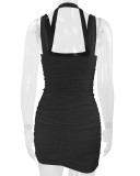 Women Sexy Backless Halter Neck Bodycon Dress