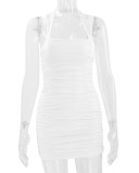 Women Sexy Backless Halter Neck Bodycon Dress