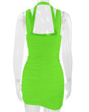 Women Sexy Backless Halter Neck Bodycon Dress