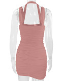 Women Sexy Backless Halter Neck Bodycon Dress