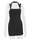 Women Sexy Backless Halter Neck Bodycon Dress