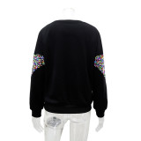 Women Colorful Pearlescent Sequins Decorated Solid Top